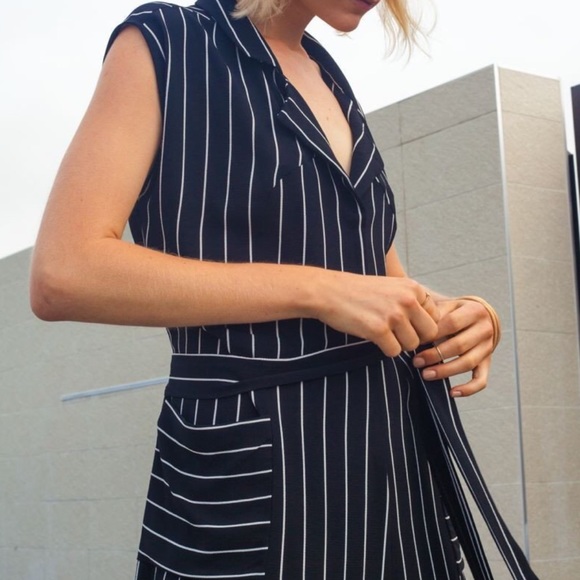 Marigold Dresses & Skirts - Marigold Black & White Striped Shirt Dress